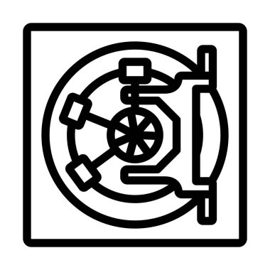 Güvenli Simge. Düzenlenebilir Cesur Tasarım. Vektör İllüstrasyonu.