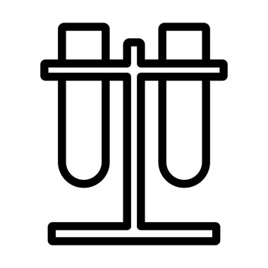 Laboratuar Şişeleri Simgeye Bağlandı. Düzenlenebilir Cesur Tasarım. Vektör İllüstrasyonu.