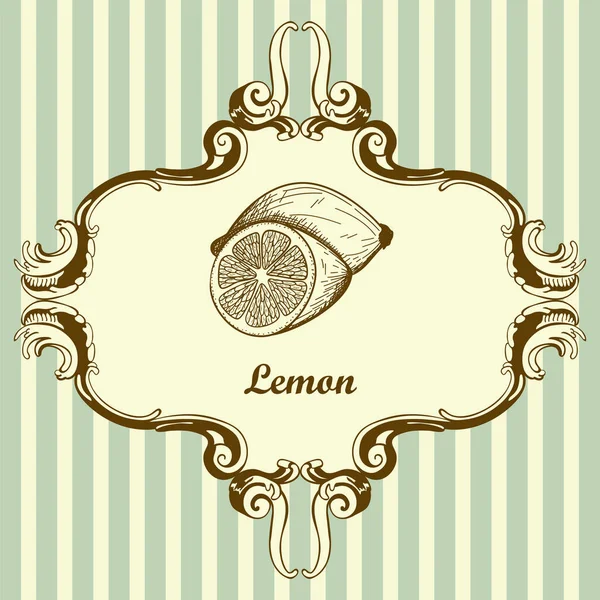 Ikona Lemon Ručně Kreslený Náčrt Retro Vintage Design Vektorová Ilustrace — Stockový vektor