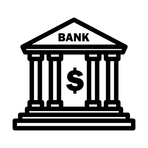 Banka Simgesi Düzenlenebilir Cesur Tasarım Vektör Llüstrasyonu — Stok Vektör