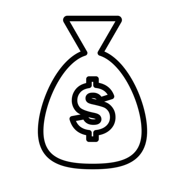 Money Bag Icon Editable Bold Outline Design Vector Illustration — Stock Vector