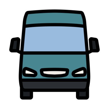 Van Icon. Renk Doldurma Tasarımı ile Düzenlenebilir Kalın Tasarım. Vektör İllüstrasyonu.