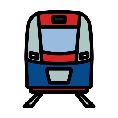 Simge Eğitimi. Renk Doldurma Tasarımı ile Düzenlenebilir Kalın Tasarım. Vektör İllüstrasyonu.