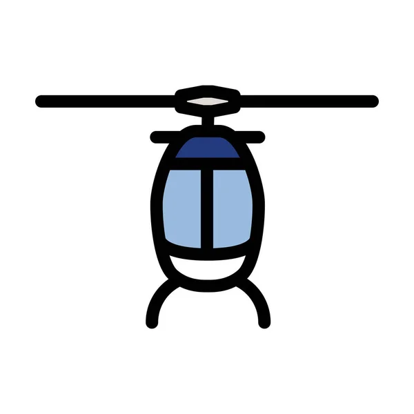 Helicopter Icon Editable Bold Outline Color Fill Design Vector Illustration — Stock Vector