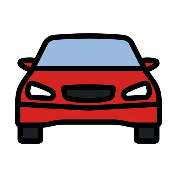 Icono Del Coche Sedán Esquema Audaz Editable Con Diseño Relleno — Vector de stock