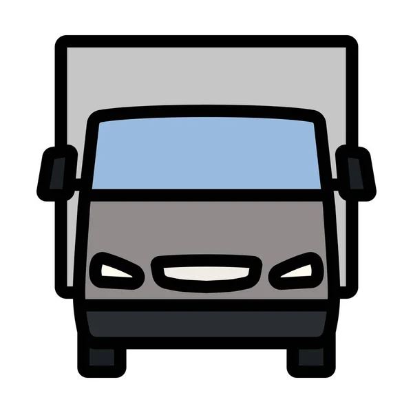 Van Truck Icon Editable Bold Outline Color Fill Design Vector — Stock Vector