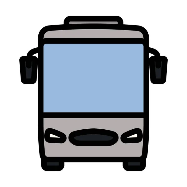 Icona Del Bus Turistico Profilo Grassetto Modificabile Con Design Riempimento — Vettoriale Stock