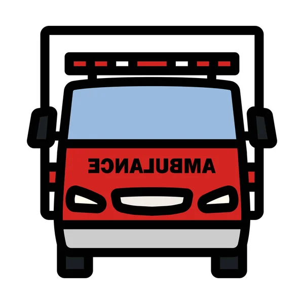 Icono Ambulancia Esquema Audaz Editable Con Diseño Relleno Color Ilustración — Vector de stock