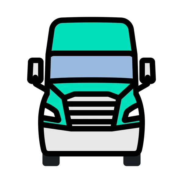 Vrachtwagen Ikoon Bewerkbare Bold Outline Met Kleur Invullen Ontwerp Vector — Stockvector