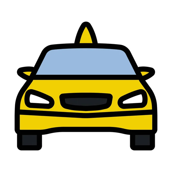 Taxi Ikon Szerkeszthető Félkövér Vázlat Színes Töltelék Design Vektorillusztráció — Stock Vector