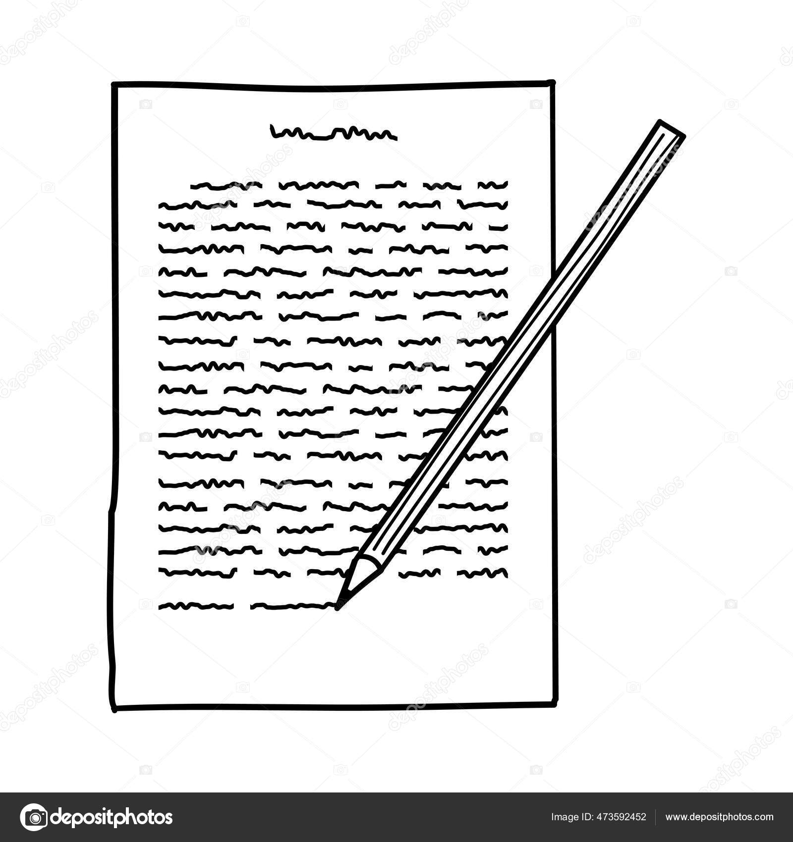 带文字和铅笔图标的单子手绘素描设计病媒图解 图库矢量图像 C Angelp