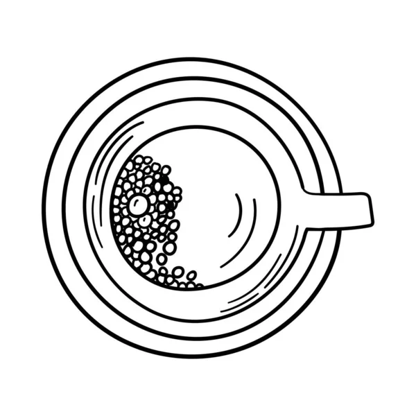 Koffiecup Ikoon Handgetekend Schetsontwerp Vector Illustratie — Stockvector