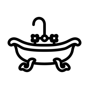 Küvet ikonu. Düzenlenebilir Cesur Tasarım. Vektör İllüstrasyonu.