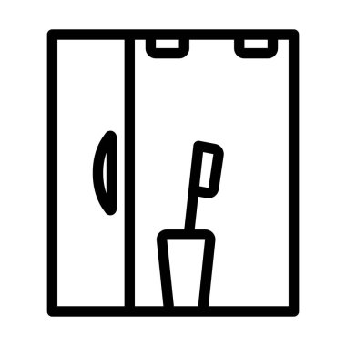 Banyo Aynası Simgesi. Düzenlenebilir Cesur Tasarım. Vektör İllüstrasyonu.