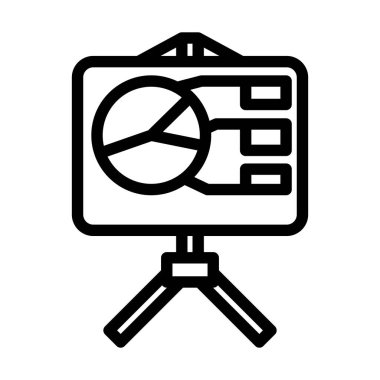 Sunum Simgesi Durağı. Düzenlenebilir Cesur Tasarım. Vektör İllüstrasyonu.