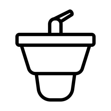 Bidet Simgesi. Düzenlenebilir Cesur Tasarım. Vektör İllüstrasyonu.