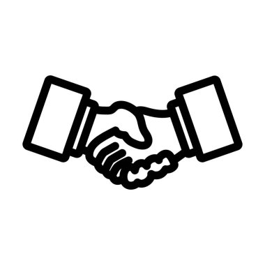 İş adamlarıyla tanışma ikonu. Düzenlenebilir Cesur Tasarım. Vektör İllüstrasyonu.