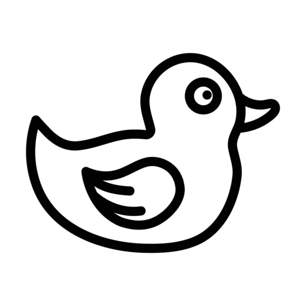 Bath Duck Icon Editable Bold Outline Design Vector Illustration — Stock Vector