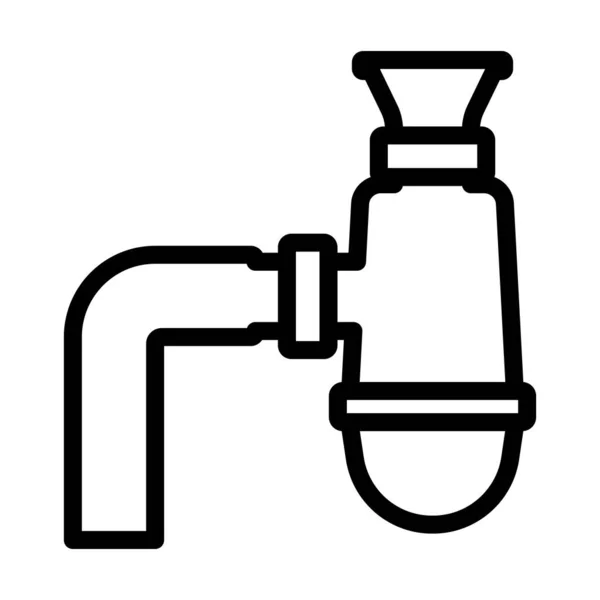 Ícone Sifão Banheiro Desenho Esboço Ousado Editável Ilustração Vetorial —  Vetores de Stock