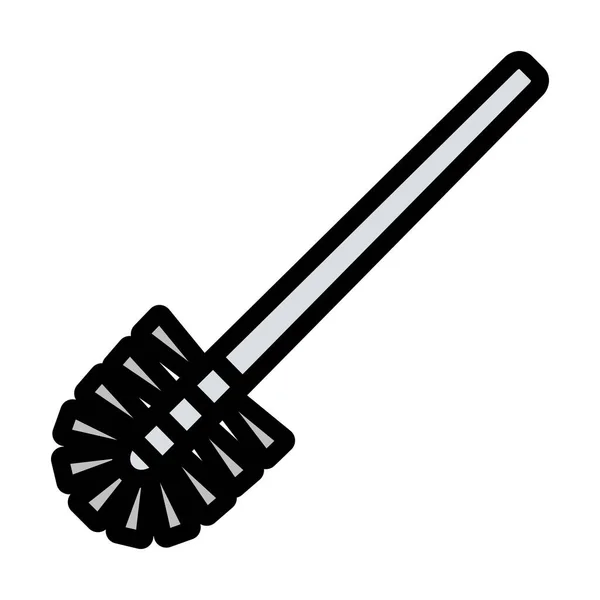 Toilet Brush Icon Editable Bold Outline Design Vector Illustration — Stock Vector