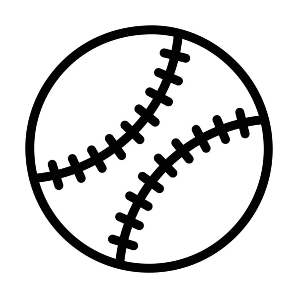 Icona Con Palla Baseball Editable Bold Outline Design Illustrazione Vettoriale — Vettoriale Stock