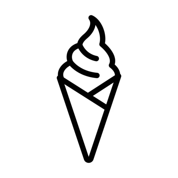 Ice Cream Icon Editable Bold Outline Design Vector Illustration — Stock Vector