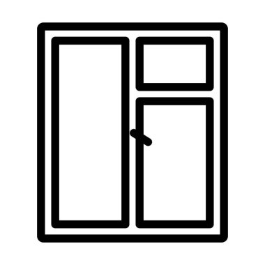 Kapalı Pencere Çerçevesi Simgesi. Düzenlenebilir Cesur Tasarım. Vektör İllüstrasyonu.