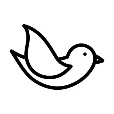 Kuş Simgesi. Düzenlenebilir Cesur Tasarım. Vektör İllüstrasyonu.