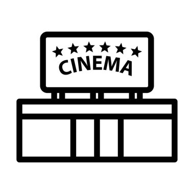 Sinema Giriş Simgesi. Düzenlenebilir Cesur Tasarım. Vektör İllüstrasyonu.