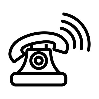 Eski Telefon Simgesi. Düzenlenebilir Cesur Tasarım. Vektör İllüstrasyonu.