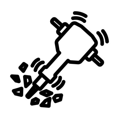 İnşaat matkabı ikonu. Düzenlenebilir Cesur Tasarım. Vektör İllüstrasyonu.