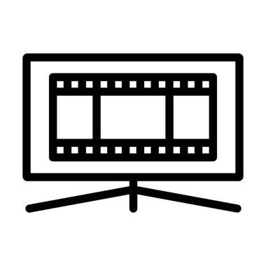 Sinema TV Ekran Simgesi. Düzenlenebilir Cesur Tasarım. Vektör İllüstrasyonu.