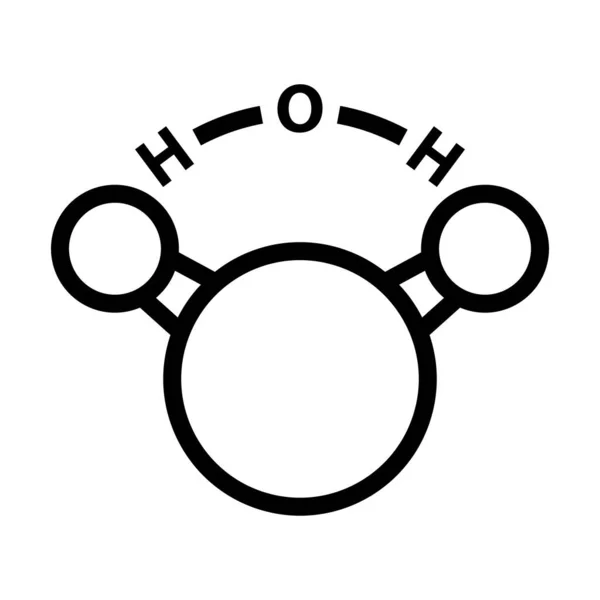 Ikona Chemické Molekuly Vody Upravitelný Tučný Návrh Osnovy Vektorová Ilustrace — Stockový vektor