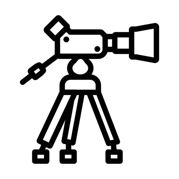 Movie Camera Icon Editable Bold Outline Design Vector Illustration — Stock Vector