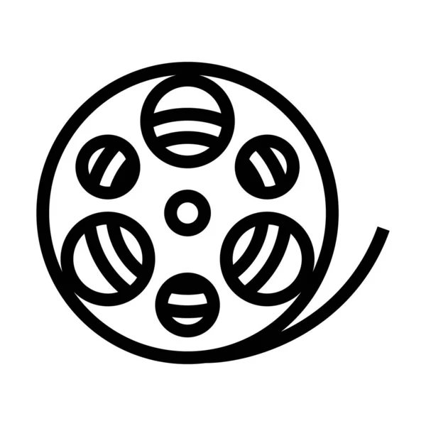 Movie Reel Icon Editable Bold Outline Design Illustrazione Vettoriale — Vettoriale Stock