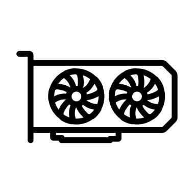 GPU Simgesi. Düzenlenebilir Cesur Tasarım. Vektör İllüstrasyonu.