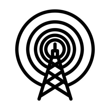 Radyo Anten Simgesi. Düzenlenebilir Cesur Tasarım. Vektör İllüstrasyonu.