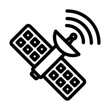 Uydu Simgesi. Düzenlenebilir Cesur Tasarım. Vektör İllüstrasyonu.