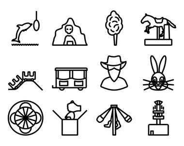 Mucize Diyar Simgesi Seti. Düzenlenebilir Cesur Tasarım. Vektör İllüstrasyonu.