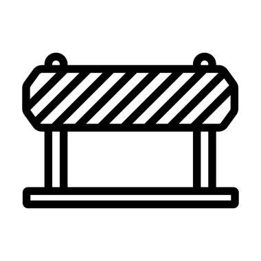 İnşaat Çiti Simgesi. Düzenlenebilir Cesur Tasarım. Vektör İllüstrasyonu.