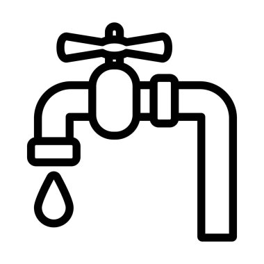 Vana ikonlu Düz Tasarım Borusu. Düzenlenebilir Cesur Tasarım. Vektör İllüstrasyonu.