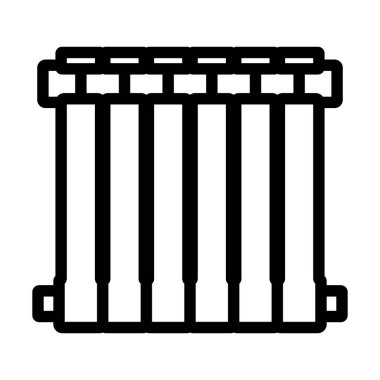 Radyatör Simgesi. Düzenlenebilir Cesur Tasarım. Vektör İllüstrasyonu.