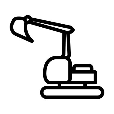 İnşaat Buldozer Simgesi. Düzenlenebilir Cesur Tasarım. Vektör İllüstrasyonu.