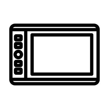 Grafik Tablet Simgesi. Düzenlenebilir Cesur Tasarım. Vektör İllüstrasyonu.