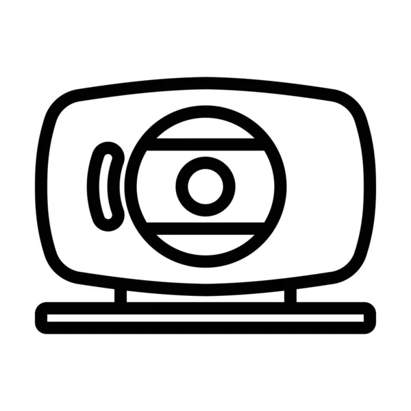 Icono Webcam Diseño Contorno Audaz Editable Ilustración Vectorial — Vector de stock