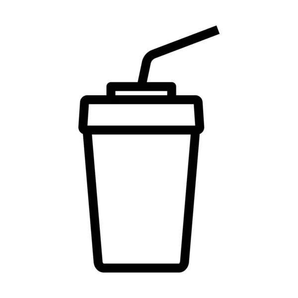 Cinema Soda Drink Icon Diseño Contorno Audaz Editable Ilustración Vectorial — Vector de stock