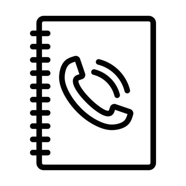 Ikona Książki Telefonicznej Edytowalny Projekt Pogrubionego Zarysu Ilustracja Wektora — Wektor stockowy