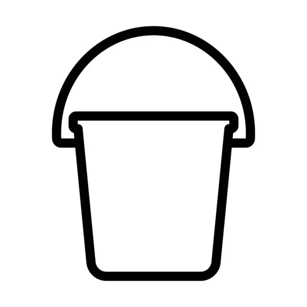 Icono Bucket Diseño Contorno Audaz Editable Ilustración Vectorial — Vector de stock