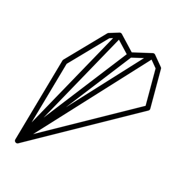 Ikona Samolotu Papierowego Edytowalny Projekt Pogrubionego Zarysu Ilustracja Wektora — Wektor stockowy