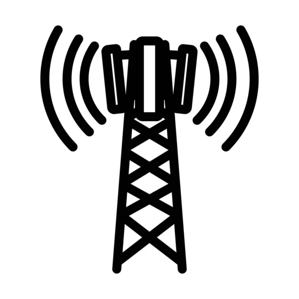 Cellular Broadcasting Antenna Icon Editierbares Fettes Umrissdesign Vektorillustration — Stockvektor